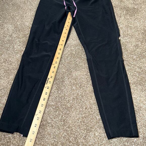 Lucy athletic leggings black ankle zip reflective draw string ankle SZ MD gym - Picture 8 of 9